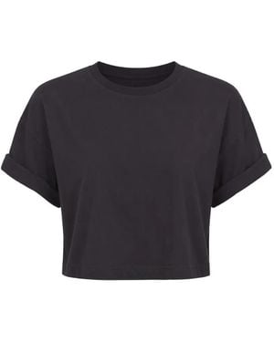 ASKK NY Cuffed Cropped T-Shirt - Blue
