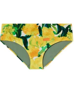La DoubleJ Floral-Print Bikini Bottoms - Yellow
