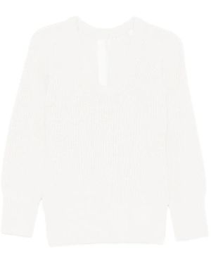 Carven V-Neck Sweater - White