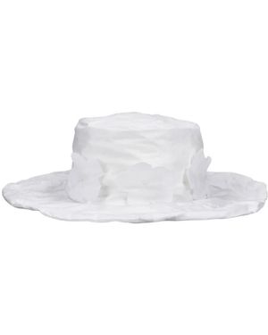 Scha Floral-Appliqué Hat - White