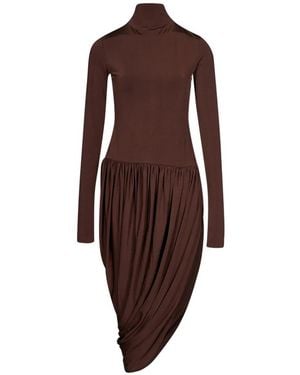 ANDAMANE Vesna Open-Back Draped Midi Dress - Brown