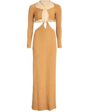 PATBO Embellished Cut-Out Maxi Dress - Metallic