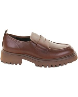 Guglielmo Rotta Leather Penny-strap Loafers - ブラウン