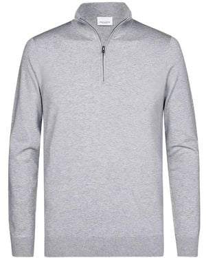 Profuomo Pull À Col Zippé - Grey