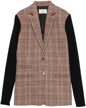 Coperni Check-Panel Jacket - Brown