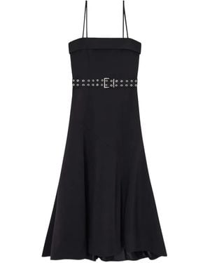 Ganni Belted Midi Dress - Black