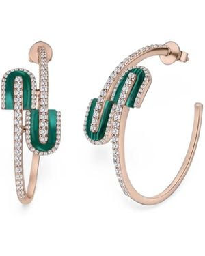 UNION LOS ANGELES Malachite And Diamond Hoop Earrings - Blue