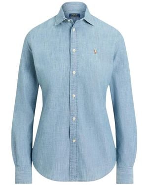 Polo Ralph Lauren Logo-Embroidered Chambray Shirt - Blue