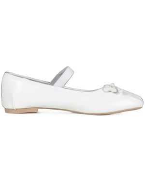 PRAYING Iphone Logo-Print Ballet Flats - Weiß