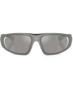 Prada Linea Rossa Sonnenbrille Mit Ovalem Gestell - Grau