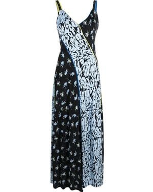 Diane von Furstenberg フローラル パッチワーク ドレス - ブルー