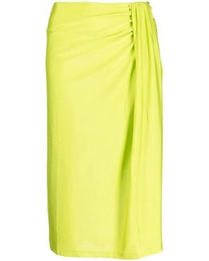 Stine Goya Draped-Design Mid-Length Skirt - Yellow
