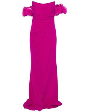 Marfil Barcelona Ruffled Strapless Maxi Dress (Set Of Three) - Pink
