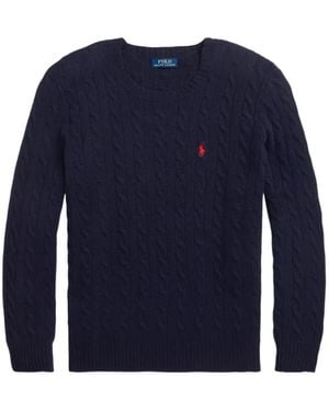 Polo Ralph Lauren Cable-Knit Crew-Neck Jumper - Blue