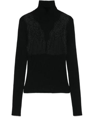Blumarine Coltrui Met Kanten Vlakken - Zwart