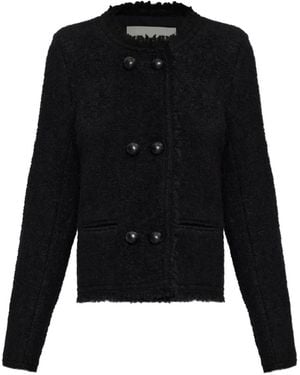 Isabel Marant Suely Frayed-Edge Jacket - Black