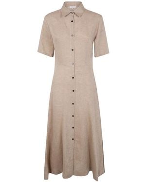 Antonelli Mélange-Effect Shirt Dress - Natural