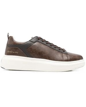 Liu Jo Logo-Print Panelled Trainers - Brown