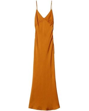 Twinset Satin Maxi Dress - Brown