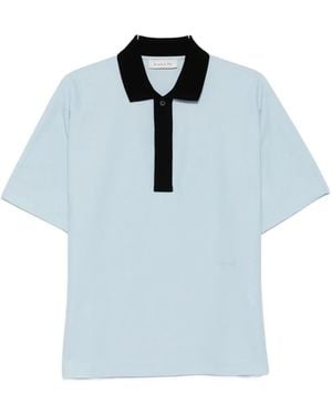 Lanvin Polo Con Ribete En Contraste - Azul