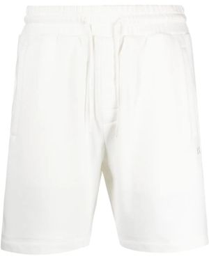 BOSS Contemporary Logo-Embroidered Cotton Shorts - White