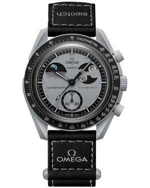 Omega Xswatch Moonswatch Mission To Earthphase 42Mm Watch - Black
