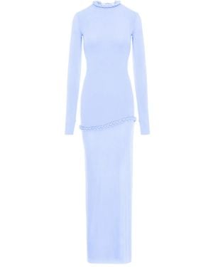 MANURI Nora Braided-Detail Maxi Dress - Blue