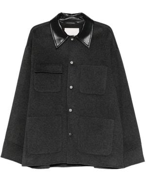 Nanushka Camilo Patch-Pockets Overshirt - Black