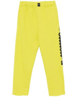 Vetements Graphic-Print Cotton Trousers - Yellow