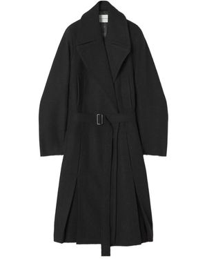 Lanvin Abrigo de lana con cinturón - Negro