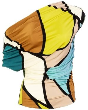 Silvia Tcherassi Indiana Abstract-Print Blouse - Yellow