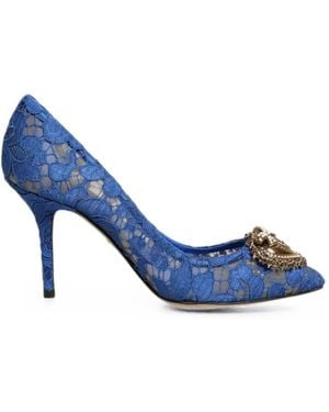 Dolce & Gabbana Taormina Lace Devotion Pumps - Blue