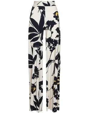 La Petite Robe Di Chiara Boni Floral-Print High-Waisted Trousers - White