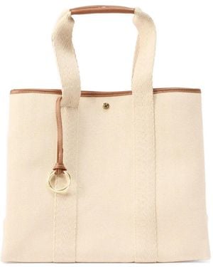 Rue de Verneuil Herringbone Top Handle Tote Bag - Natural