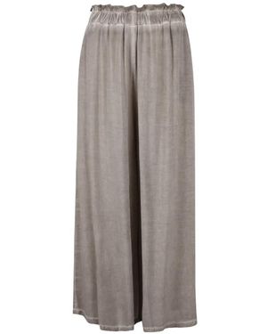Ploumanac'h Margot Elasticated Ruffled-Waist Palazzo Trousers - Grey
