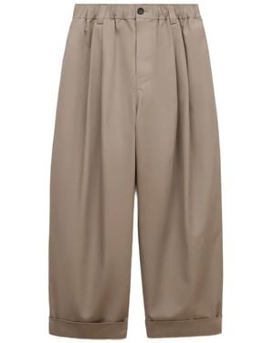 Marni Canvas Pants With Pleats - Multicolor