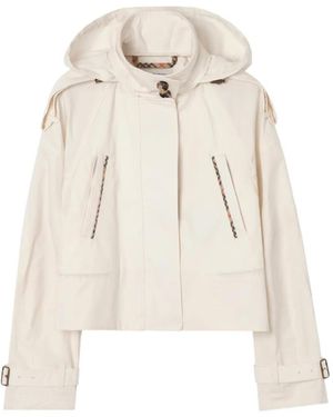Burberry Cropped Lightweight Cotton Ladymoor Jacket - Natural