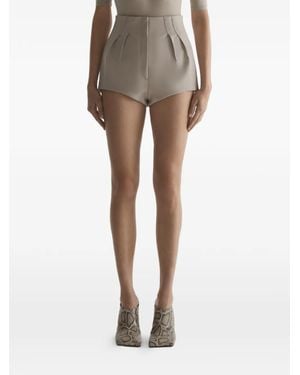 Mugler Pleated Shorts - Natural