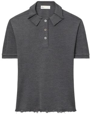 Tory Burch Polo En Soie Surdimensionné - Grey