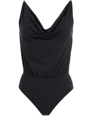 Amir Slama Cowl-Neck Swimsuit - Black