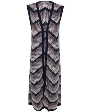 D.exterior Chevron Sequin Knitwear - Blue