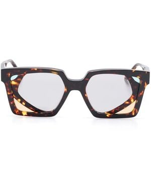 Kuboraum Lunettes De Soleil À Monture Géométrique - Marron