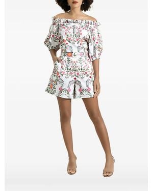 Borgo De Nor Schulterfreies Gwen Oberteil Mit Blumenprint - Weiß