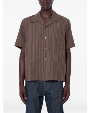 ACHM Chemise Rayée À Manches Courtes - Brown