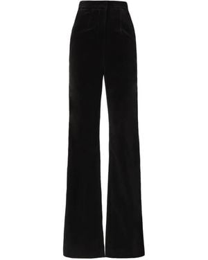 Costarellos Avice Velvet Wide-Leg Trousers - Black