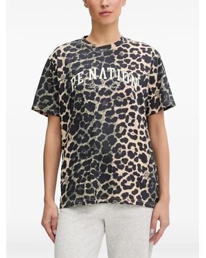 P.E Nation Heritage Animal-Print Short-Sleeved T-Shirt - Black