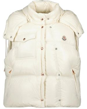 Moncler Quilted Hooded Puffer Gilet - Natural