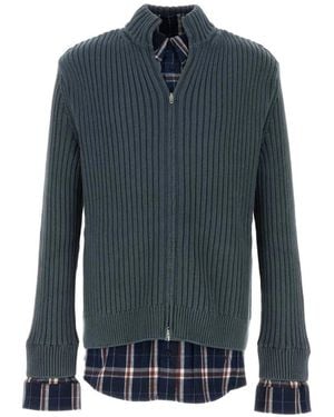 Balenciaga Cárdigan De Canalé Con Cremallera - Azul