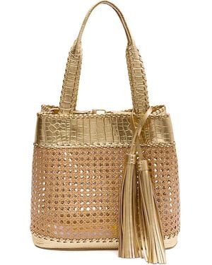 Isla Sextavada Geweven Schoudertas Met Kwastje - Naturel