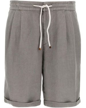 Brunello Cucinelli Linen Bermuda Shorts - Grey